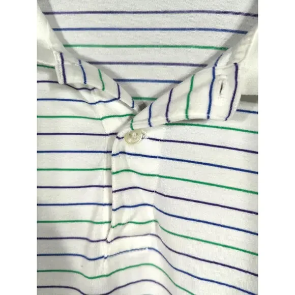 Polo Ralph Lauren Striped Pattern Collared Polo Shirt XL Short Sleeve 100 Cotton - Picture 5 of 9